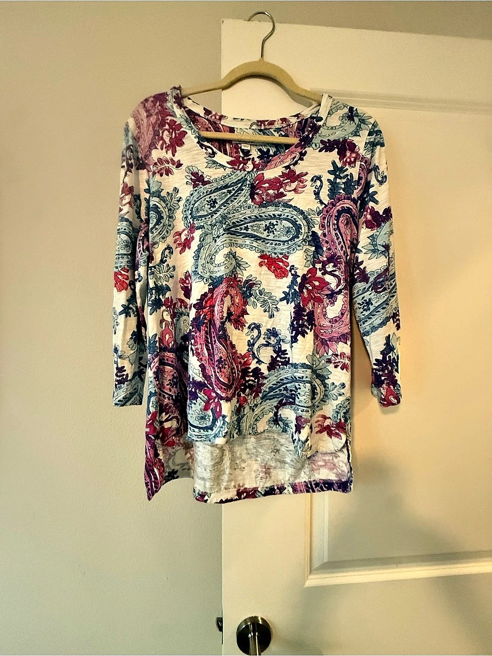 Chico's Paisley Long Sleeve Tunic Size 2